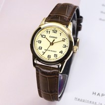 카시오 CASIO 여성용 LTP-V001GL-9B 가죽밴드 아날로그 손목시계