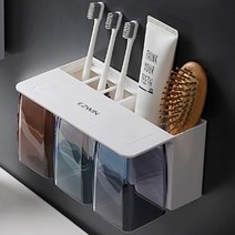 네모생활 욕실 거꾸로 양치컵 4가지색상, 3인양치컵, 1개