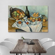 아란아트 폴 세잔 명화액자 풍수에 좋은 사과 정물화 그림, 06.병과 사과바구니가 있는 정물