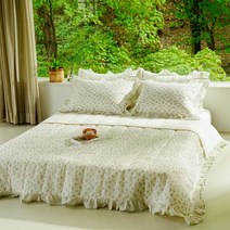 이뉴 소슬 SS 햄프서커 삼베 누비이불 패드 베개커버세트 핑크