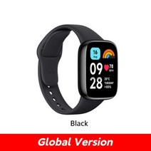 글로벌 버전 샤오미 Redmi Watch 3 Active 스마트 워치 혈액 산소 모니터 1.83인치 LCD 화면 12일 배터리 수명 690888, Black 690888