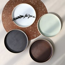 가연 도자기 원형 앞접시 대, 브라운, 1개