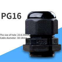 1PC 방수 글 랜드 플라스틱 케이블 IP68 PG7 3-6.5mm PG9 PG11 PG13.5 화이트 블랙 나일론 커넥터, 15 PG16 Black