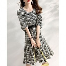 벨트분리 여리 튤립 프린팅 루즈핏 반팔원피스 면 박스 원피스 큰 티셔츠 뷔스띠에 시원한여름