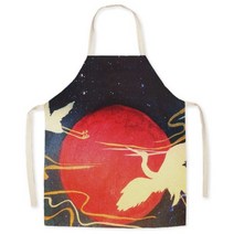 일본 우키요-e 리넨 앞치마 후지 가정용 주방 그리스 및 얼룩 방지 요리 허리 민소매 블라우스, 55x68cm, style 3, style 3_55x68cm