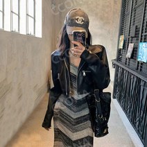 레더 자켓 가죽 여성 에코레더 라이더 노카라 크롭 짧은 가을 숏 간절기 블랙