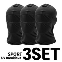 3set 여름 자외선차단 입체 쿨 바라클라바 자전거 오토바이 발라클라바, 블랙3세트