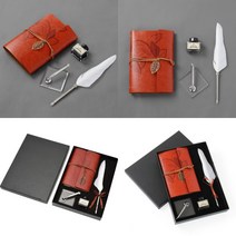 라온지니 깃털 만년필 노트 세트 화이트 취미생활추천 선물만년필 입문만년필