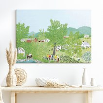 더 아트 컴퍼니 그랜마 모지스 따뜻 힐링 명화그림 액자 행복 그림 아이방 카페 홈데코 거실 사무실 매장 인테리어 50종 1-25, 2. GM-대문에서