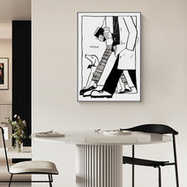 넥스트마켓 팝아트 빈티지 일러스트 캔버스액자 8종, 5.커플B, 40cmX60cm, 알루미늄[블랙]