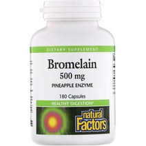 네추럴팩터스 브로멜라인 500mg 파인애플 엔자임 캡슐, 180개입, 1개, 180정