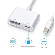 IPone IPad와 TV 프로젝터 모니터용 라이트닝 투 HDMI 2 포트 스플리터 동기화 화면 커넥터 1080P 디지털 AV HDMI 어댑터, 전원 공급 장치