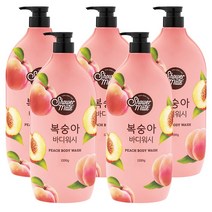 샤워메이트 자연 바디워시 복숭아, 5개, 1200ml