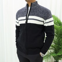고천 데일리 보카시 배색 니트집업