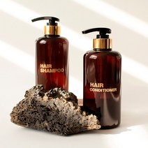 홈스토킹 베이직 심플 욕실 디스펜서 샴푸통 500ml, 1개, 브라운 골드 /헤비폰트 /SHAMPOO