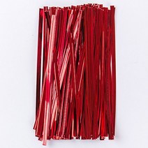 빨간색 빵끈(12cm) 벌크 긴 절단 철사끈 레드 포장 선물 크리스마스 기념일 발렌타인