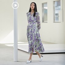 에고이스트 카라 플리츠 장식 롱 원피스 EP1WO265 133048