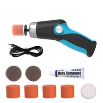 폴리셔 60W 미니 전기 버퍼 폴리셔 8500RPM 가변 속도 자동차 연마 기계 그라인딩용 패드 포함, 01 파란