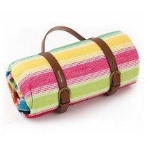 마켓플랜 가죽스트랩 피크닉 매트, 레인보우