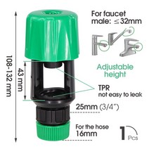 호스어댑터 1 pcs 16mm 1/2 3939 3/4 3939정원 호스 차단 밸브 피팅 플라스틱 튜브 탭 어댑터 급수 관개 세차 용 퀵 조인트, [05] Ex1PCS