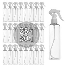 [50개묶음판매] 미니건스프레이용기(L형) 100ml 120ml 150ml 200ml 250ml 300ml 500ml, 300ml 투명용기, 투명캡, 50개