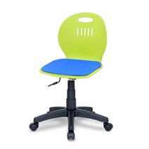 체어포커스 히든스터디 RTP 패드형 패브릭 회전의자 그린바디, 블루