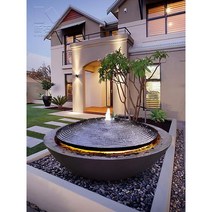 고급 분수 인테리어 전원주택 리조트 펜션 까페 모던한 빌라 장식 물멍 물소리 세련된 디자인, 화이트 60x60x25(cm)