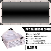 포장마차 천막 비닐 타포린 방수포 PVC 투명 방수 천 야외 타포린 0.3/0.5MM 울타리 정원 식물 창고 트럭, 01 Thickness 0.3mm_36 4x5m