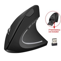 게이밍마우스 인체공학 HKXA 무선 마우스 수직 게임 USB 컴퓨터 인체 공학적 데스크탑 업라이트 1600 인치, 01 Black, 한개옵션1