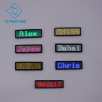 블루투스 LED 이름 배지 광고 usb 이름표 로그인 배지 7 색 모바일 앱 변경 프로그램 충전식 휴대용 led 배지, 핑크 led 블루투스