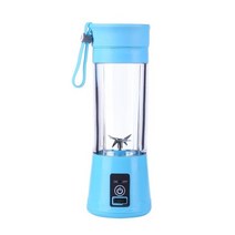 쥬서믹서 휴대용 전기 블렌더 6 블레이드 커터 헤드 과즙 기 블렌더 usb 블렌더 미니, 푸른
