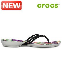 크록스 슬리퍼 39- 204196-0CV Womens Crocs Isabella Graphic Flip 여성