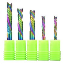 1 pcs 3.175/4/5/6/8mm 2 플루트 위아래 컷 dlc 코팅 밀링 커터 우드 파티클 보드 용 2f cnc 목공 엔드 밀, 6x32x60L