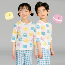 캐릭모아키즈 쟈가드 유아 아동 주니어 내의 내복 실내복 7부-마카롱