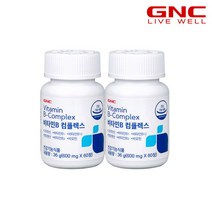 [GNC] 비타민B 컴플렉스 60정 30일분 x 2병 / 온라인 공식몰, 없음