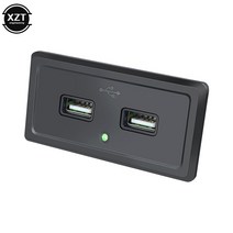 캠핑카 개조 충전기 DC5V/3.1A 12V 듀얼 USB 포트 소켓 액세서리 RV 모터홈 캐러밴 버스 마린, 01 green