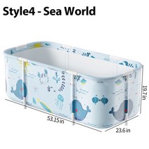 욕조시공 온천풀빌라 욕조철거 이동식사우나 간이욕조 120 cm 접이식 욕조 더블 비 팽창 식 욕조 가정용 휴대용 대형 전신 목욕 배럴 성인용 프레임 포함, 협력사, 스타일 4 씨월드