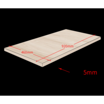 PLYWOOD 항공합판 목재재단 MDF 참피나무 레이어 보드 열전달 공예 시트 모형비행기, 46x92x0.5cm 1매