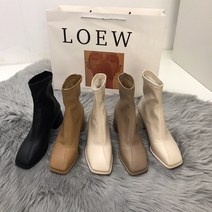 가을겨울신상 기모 여성 패션구두 네모 앵클부츠