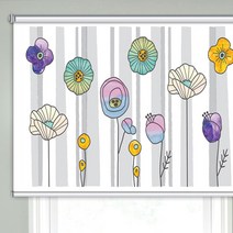 엠블라인드 실사롤스크린 일러스트 그라데이션플라워