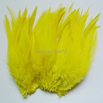 공예용깃털 펜 먼지털이 꿩 수탉 깃털 4-6 "/ 10-15Cm 천연 닭 염색 공예 DIY 쥬얼리 귀걸이, 06 Yellow