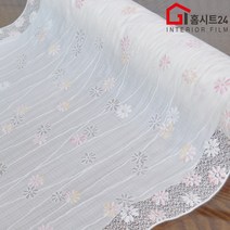 [홈시트24] 북유럽스타일 방수코팅 레이스식탁보 LC-001 꽃무늬 (폭)50cm x (길이)50cm