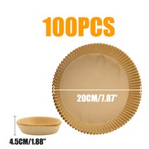 제빵 발효기 제빵기 빵발효기 기 빵 기 빵 nonstick 에어 프라이어 종이 oilproof 방수 에어 프라이어 일회용 종이 라이너 베이킹 양피지 로스팅 오븐 전자 레인지, 라운드 20cm 100개
