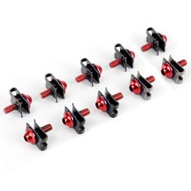 10pcs 오토바이 스쿠터 알루미늄 M5 5mm 페어링 볼트 패스너 클립 나사 스프링 너트 금속 자동 교체 부품, 빨간색, 5x16mm