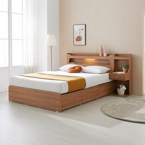 호텔 무드등 조명침대 서랍형 퀸침대프레임 아들방 수납침대 데이배드 중학생 깔판 입학선물, LPM그레이