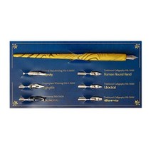 캘리그라피 딥펜홀더 닙세트 레터링 펜촉 7개닙 도면 UK01157, 블랙 UK01157