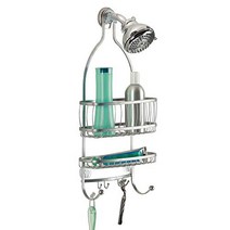 iDesign York Metal Wire Hanging Shower Caddy Extra Wide Space for Shampoo Conditioner and Soap wi, 1, Silver
