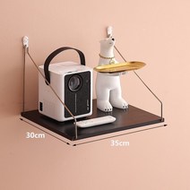 프로젝터 거치대 브래킷 프로젝터 브래킷 프리 펀치 트레이 천장 천장 침대 옆 벽 교수형 선반 랜딩 프로젝터 홈 침실 배치 테이블 선반 벽 랙 교수형 벽, 클래식 후크 35*30cm 블랙 (Paste Naill