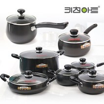 키친아트 키친아트 까망경질 가벼운 유리뚜껑 편수 양수 곰솥 전골 라면 찌개 냄비, 11_까망경질냄비/곰솥28cm, 1개