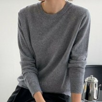 오드리쇼룸 라운드넥 라쿤 비스코스 베이직 기본 울 니트티